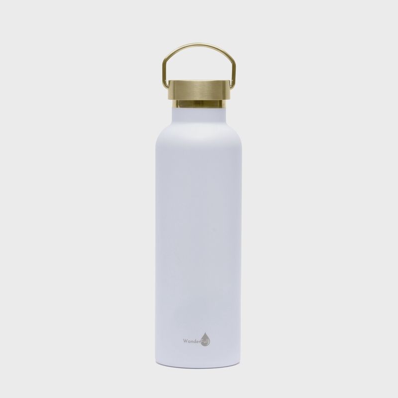 Hydrobag® - White with Gold Top Insulated Water Bottle- 1000 ml/34 oz