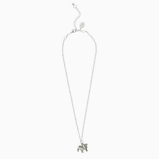 Dainty Bulldog Necklace (3681), Material: Silver