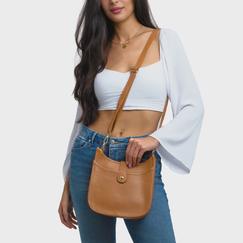 Italian Leather Midsize Messenger Bag