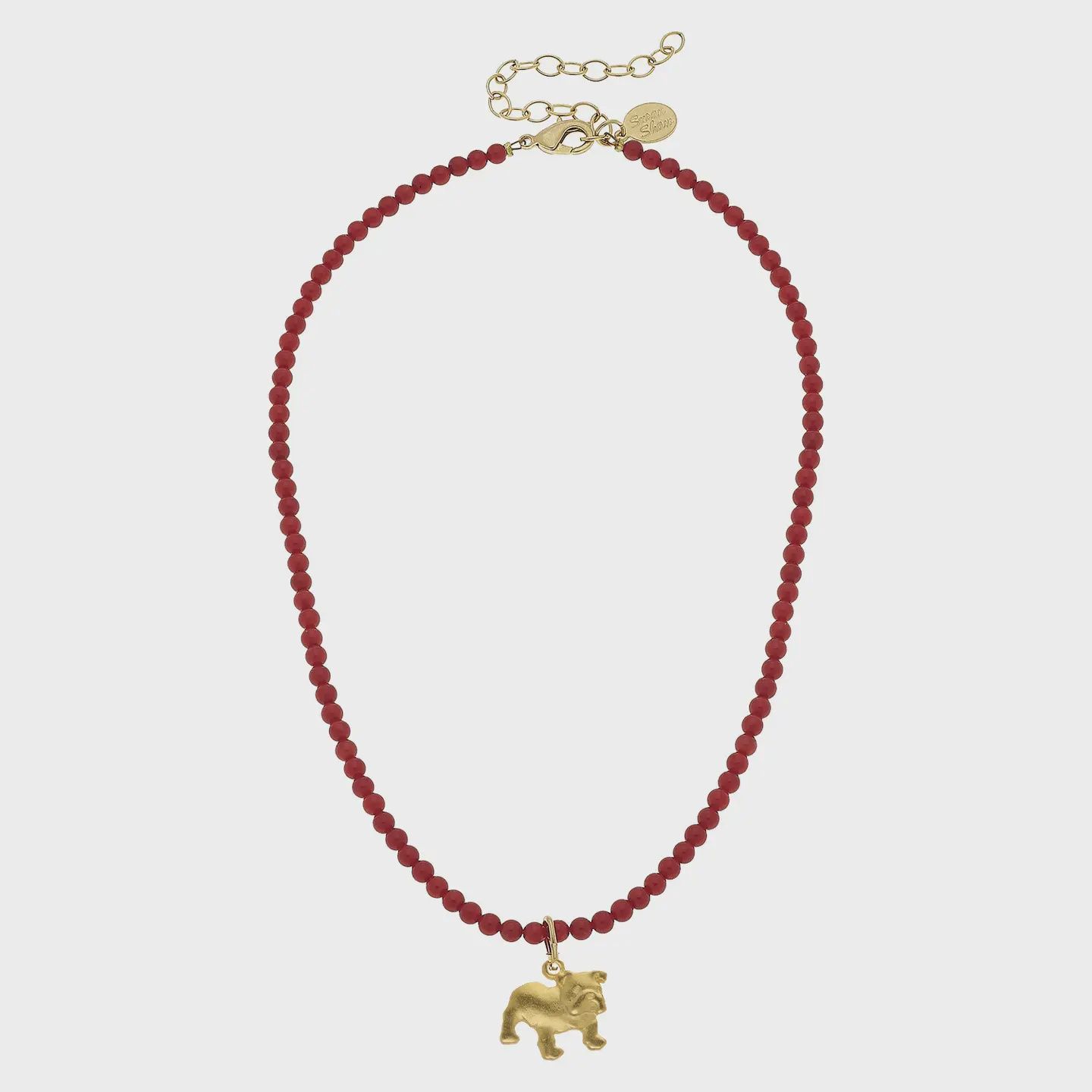Bulldog Red Coral Alys Necklace (3025r)