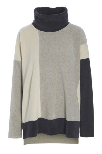 Henriette Steffensen Patchwork Sweater (1380) Black, Sand, &amp; Kit, Size: S/M