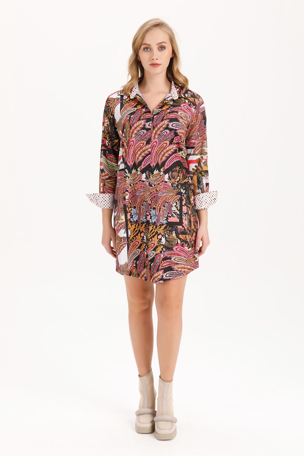 Isle Metropole Dress (425-15480) Earthtone Print