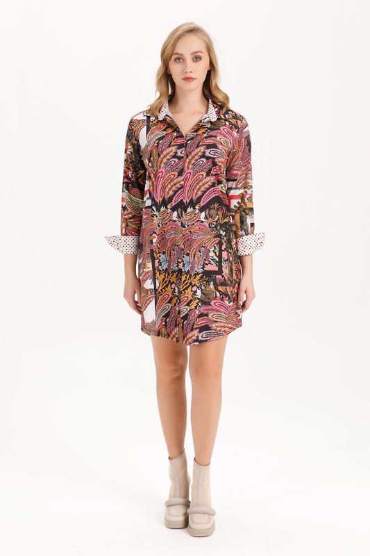 Isle Metropole Dress (425-15480) Earthtone Print