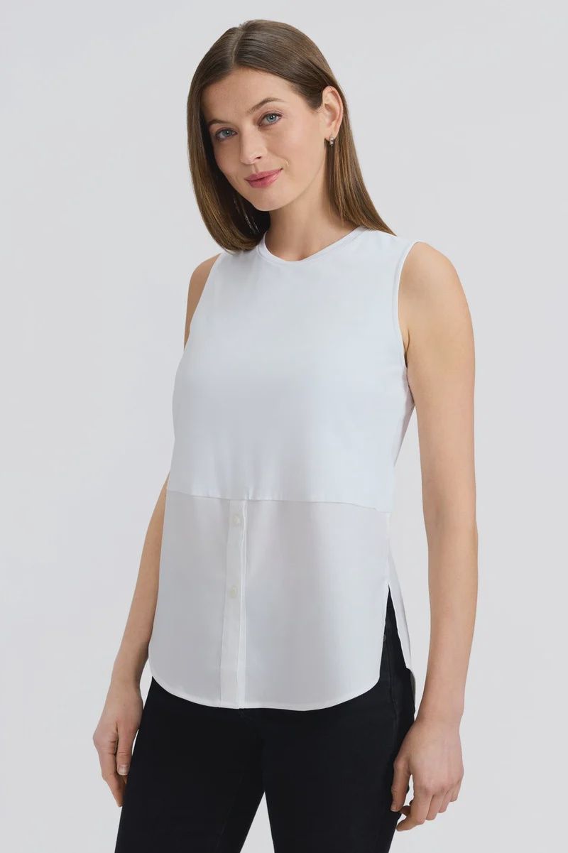 efu EATHER SLEEVELESS TOP ホワイトF fvwitlyh White Tank Tops for Women Women Summer Sleeveless