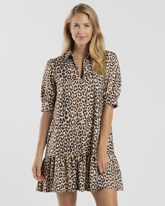 Jude Connally TIERNEY Dress - Cheetah Gold