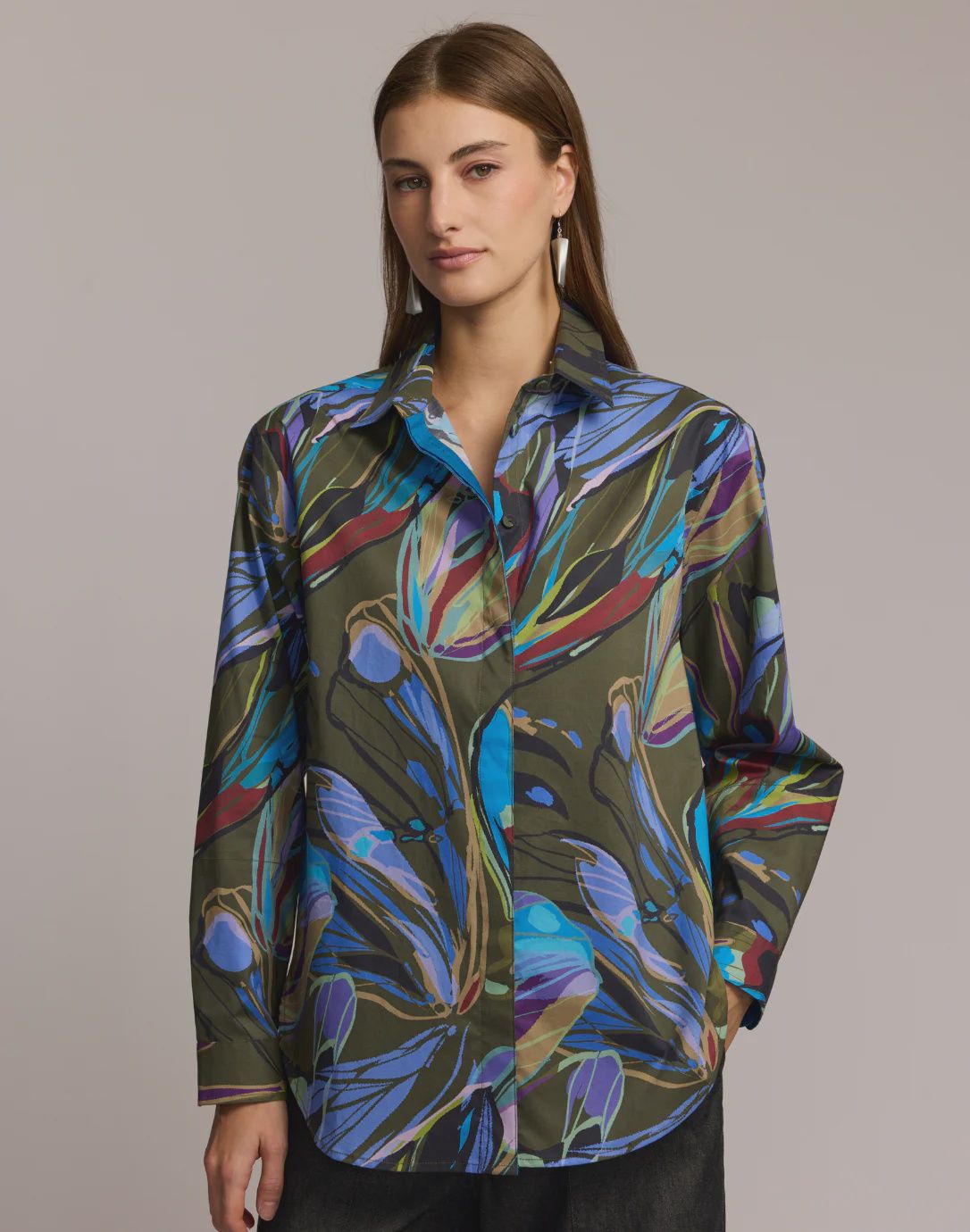 Hinson Wu &quot;Halsey&quot; Long Sleeve Camo Blouse (1611170)