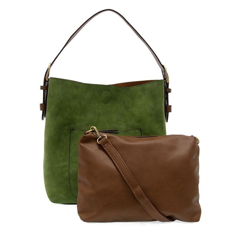 Faux Suede Hobo Shoulderbag - Dark Emerald