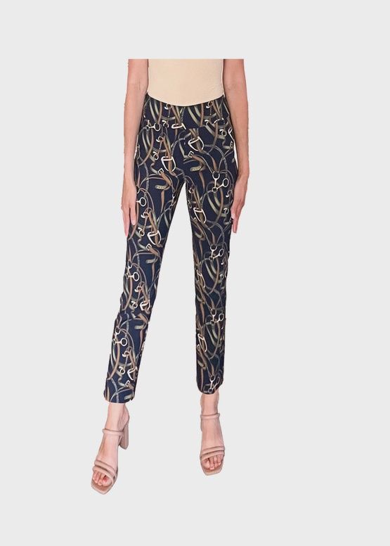 Krazy Larry Equestrian Print Pant (P507) Navy, Brown &amp; Olive