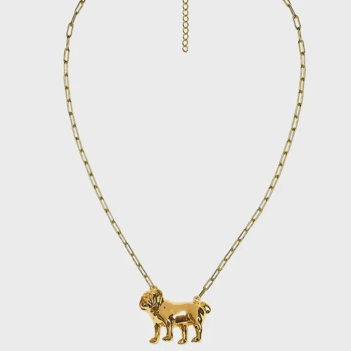 3D Bulldog Charm Necklace