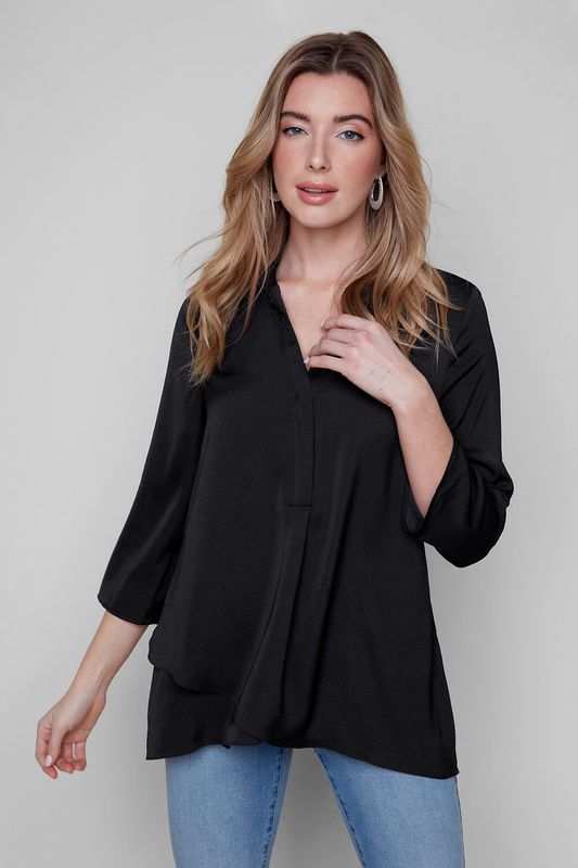 Renuar Flowy Blouse (R5517) Black