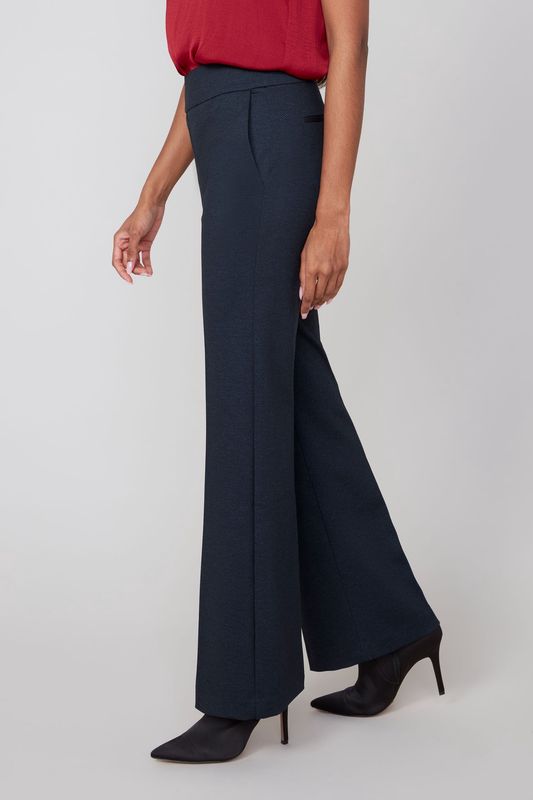 Renuar Wide Leg Pants (R10054) Navy w/Stripes