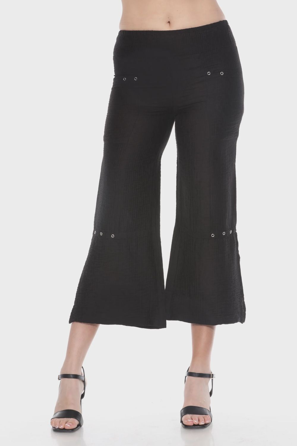 Carine Split Leg Rivet Pant (CWY25007) Black