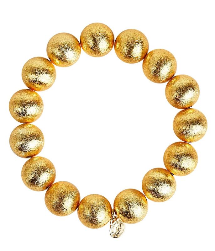 Gold Brushed Beaded Bracelet
