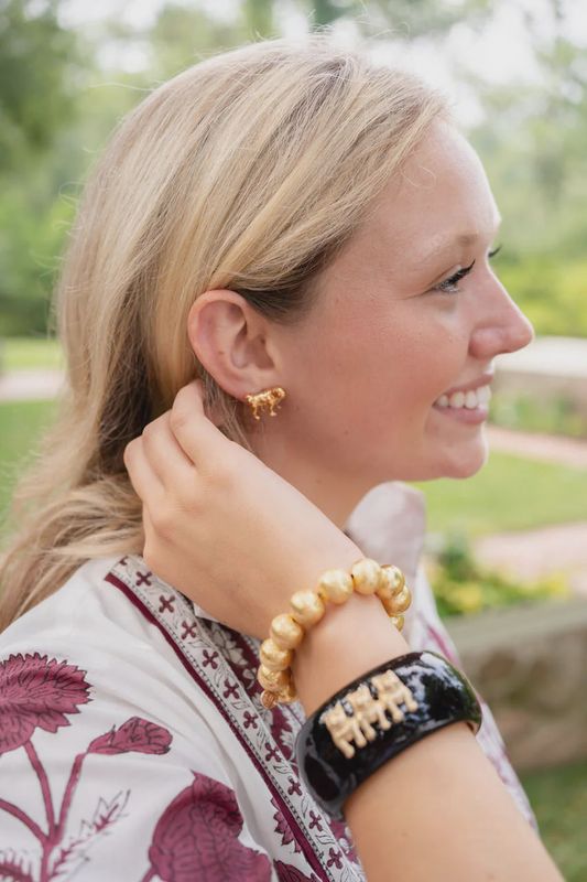 Gold Bulldog Earrings