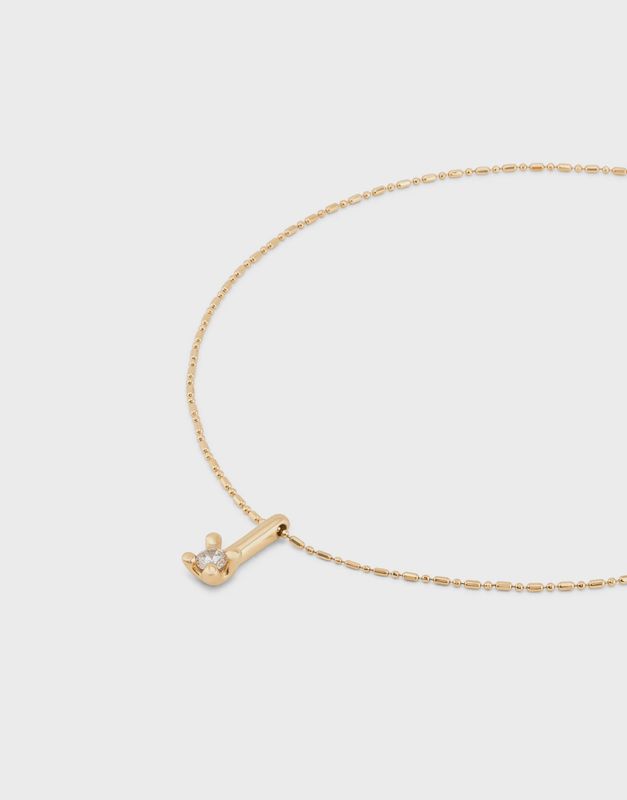 CZ Long Pendant Necklace - Gold