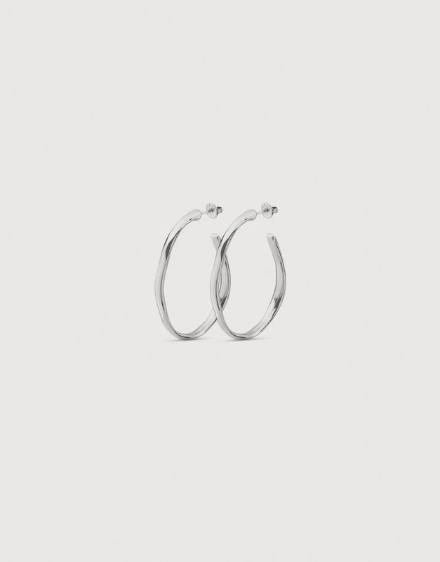 Open Hoop Earrings - Silver