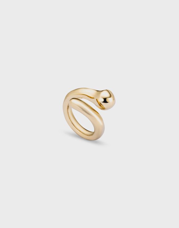Open Ring with Sphere - Gold
