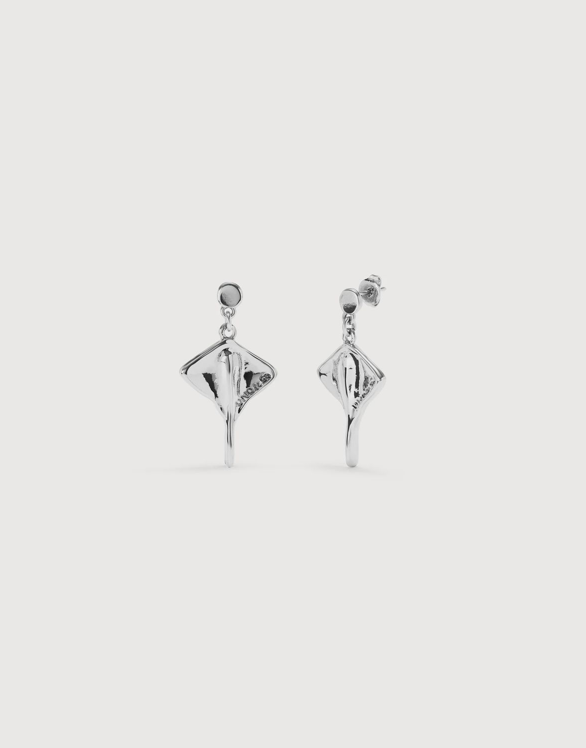 Manta Ray Earrings - Silver