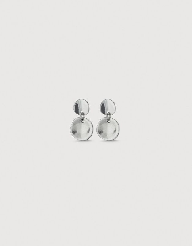 Circle Drop Earrings - Silver