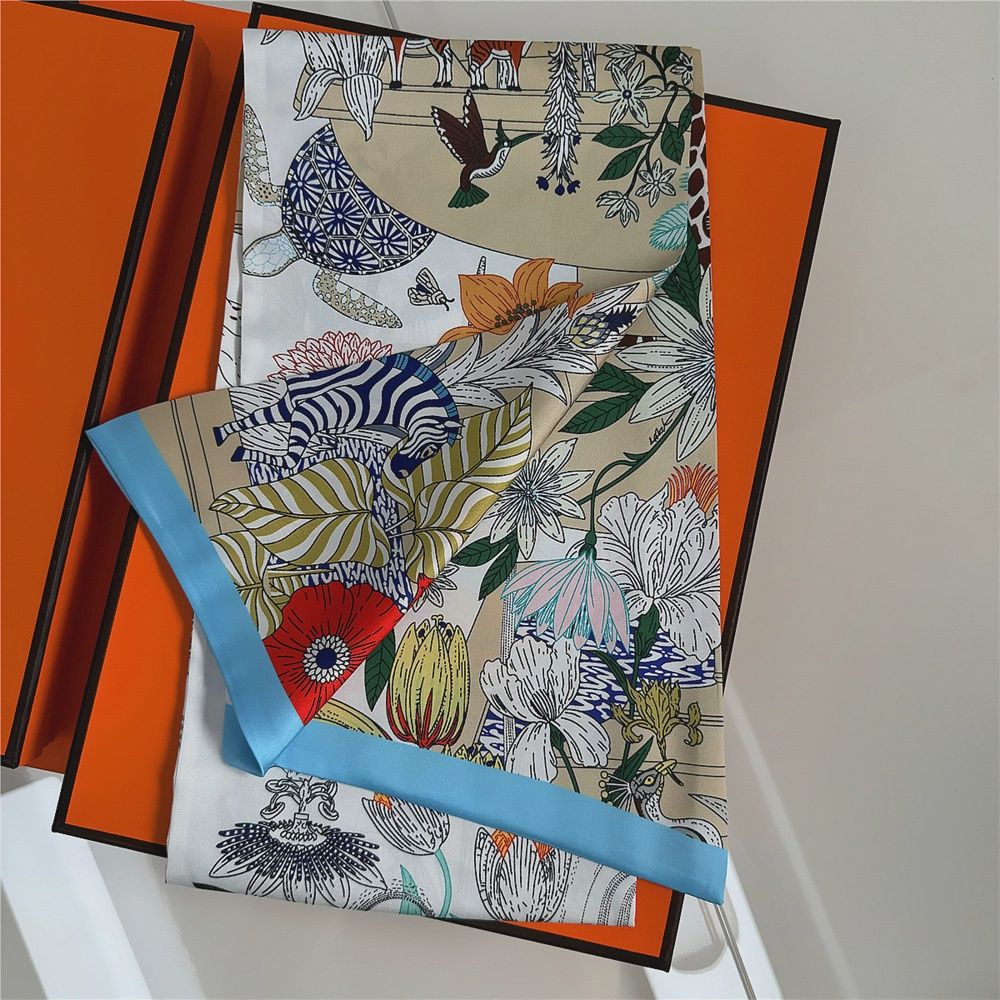 Bow Scarf - Blue Print