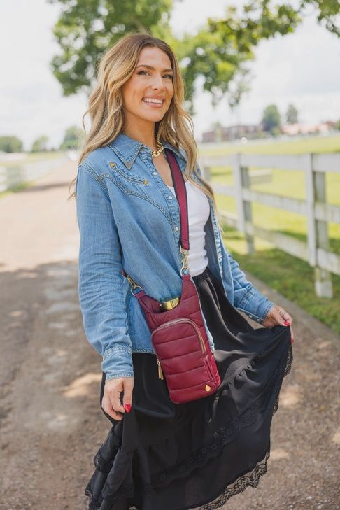 Hydrobag® w/Cherry &amp; Black Stripe Matching Strap - Dark Cherry