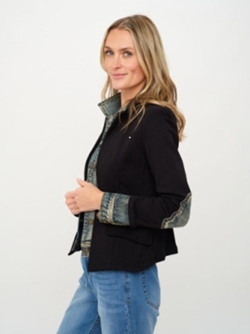 Six Fifty "Clarissa" Mixed Media Jacket - Black