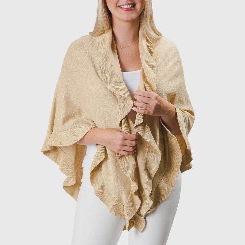 Top It Off Ava Ruffle Wrap - Gold