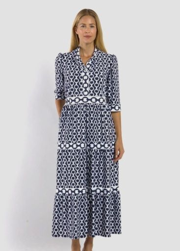 Jude Connally CANDY Maxi Dress - Navy Chains, Size: Small