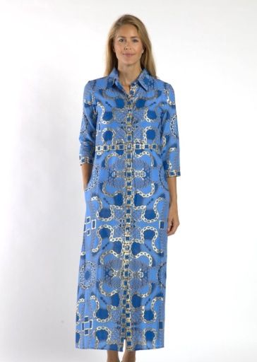 Jude Connally MINNA Maxi Dress - Peri &amp; Gold Heritage Chains, Size: Small