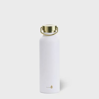 Hydrobag® - White with Gold Top Insulated Water Bottle - 750 mL / 24 oz