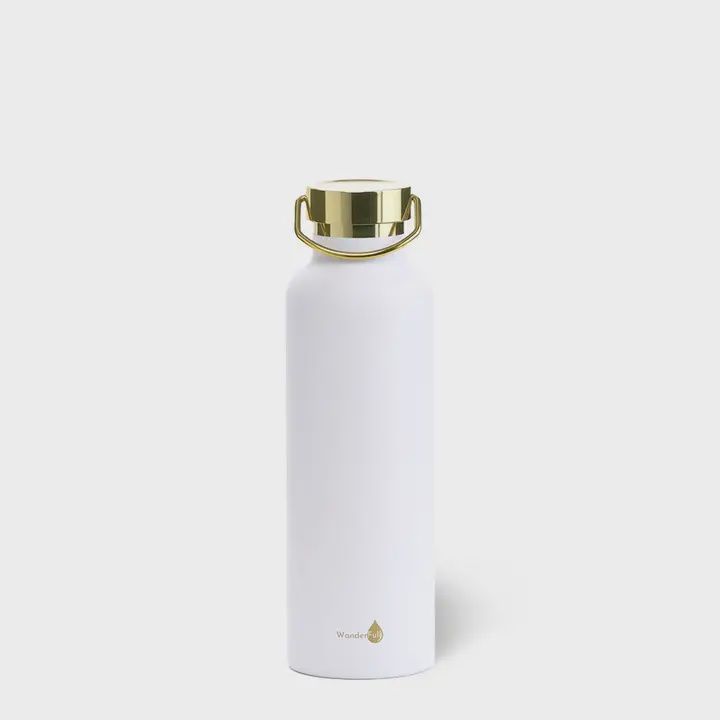 Hydrobag® - White with Gold Top Insulated Water Bottle - 750 mL / 24 oz