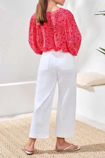 Tribal Sophia Hugging Crop Denim Palazzo (6148O-5019)