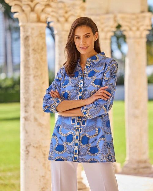 Jude Connally SHARON Top - Peri &amp; Gold Heritage Chains