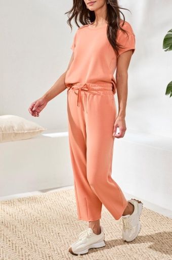 Tribal Barrel Crop Jogger Pant (5168O-5032) Guava Blush, Size: Small