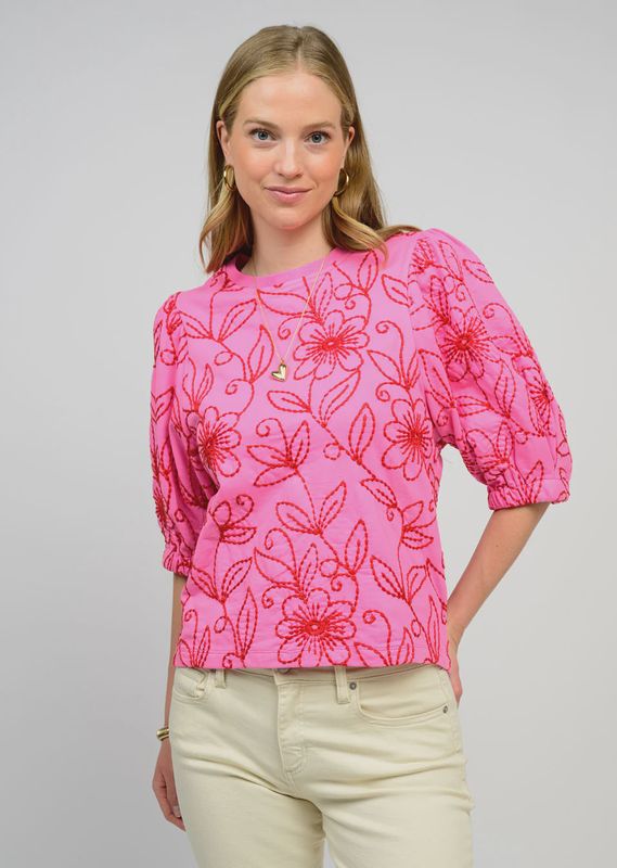 Ivy Jane Floral Vines Knit Top (940011) Pink