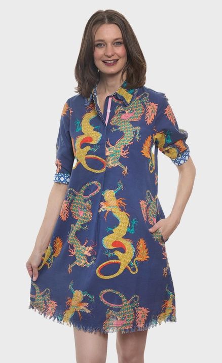 Dizzy-Lizzie Chatham Dress (615A-R118) Blue Dragons