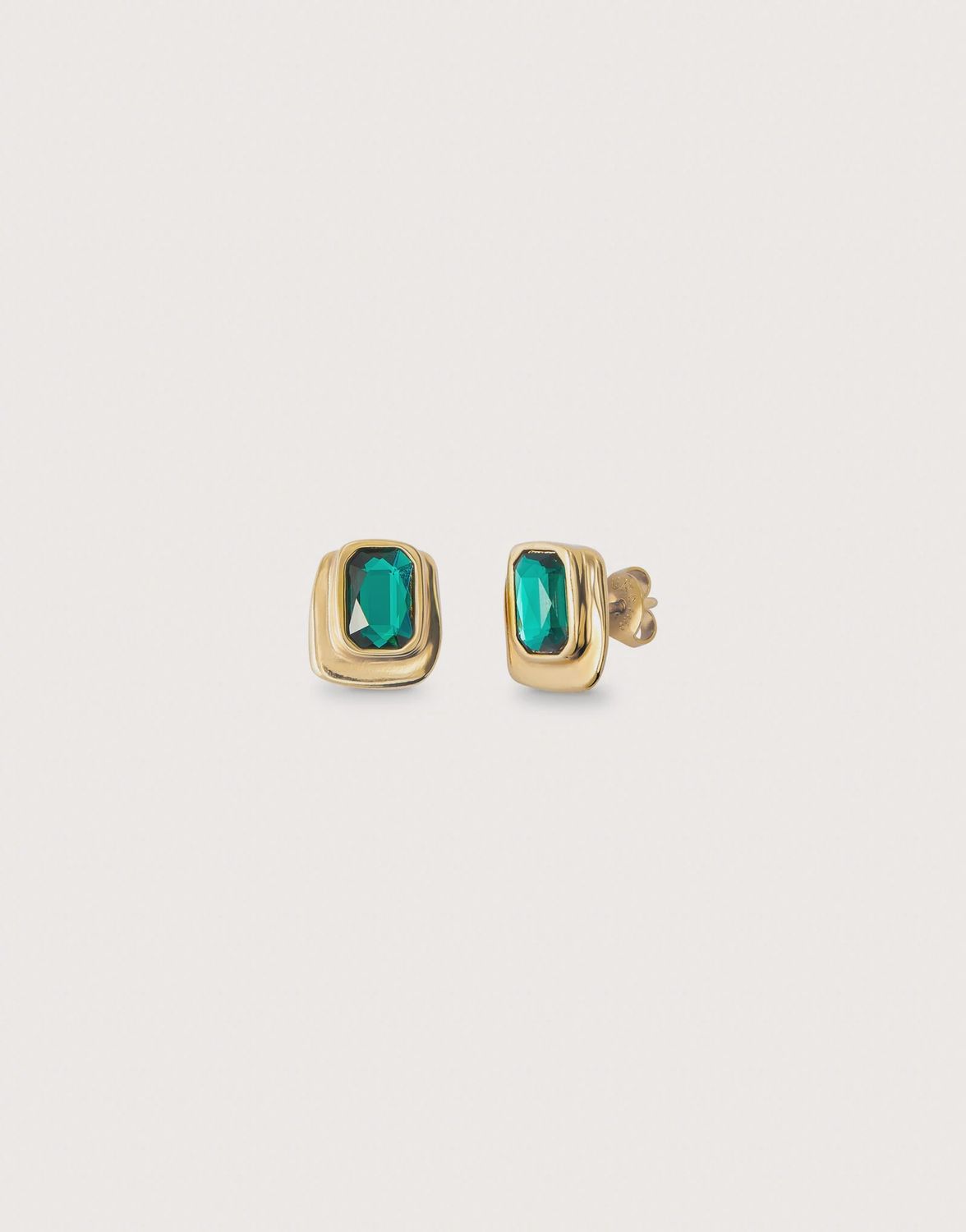 Green Crystal Earring Gold