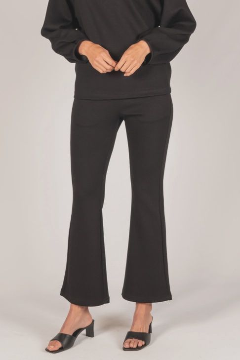 P Cill Butter Modal Fitted Flare Pant, Color: Black, Size: XS