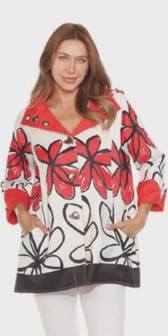 Oopera Daisy Reversible Raincoat (J1239RW), Color: Red, Size: XS