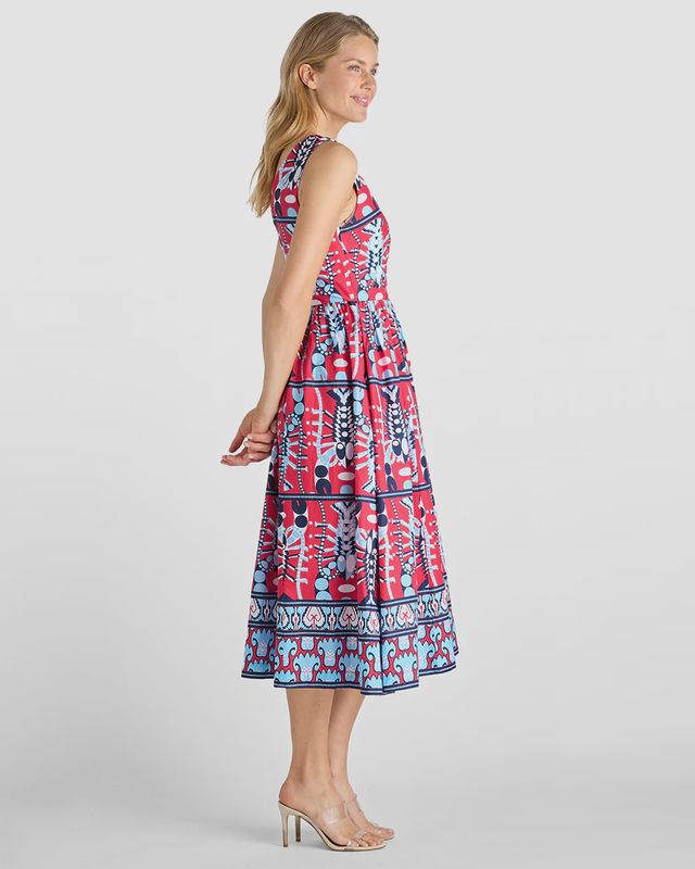 Jude Connally Stretch Poplin Seaside Red Dress