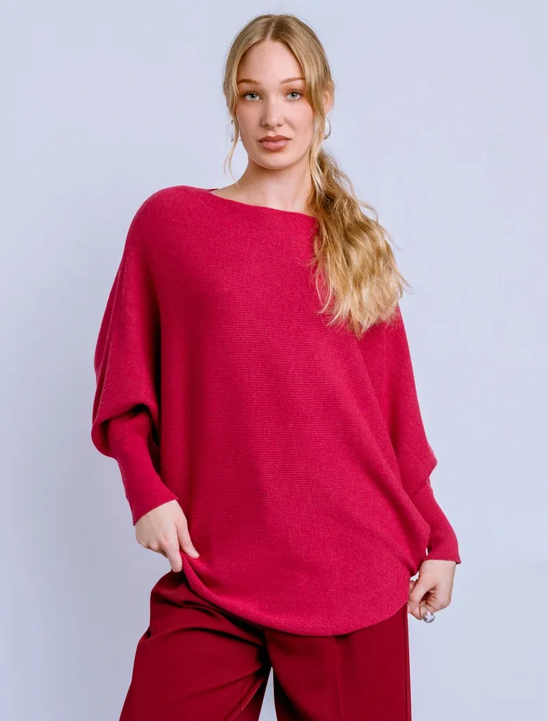 Kerisma Ryu Sweater Top (G550), Color: Bayberry, Size: S/M