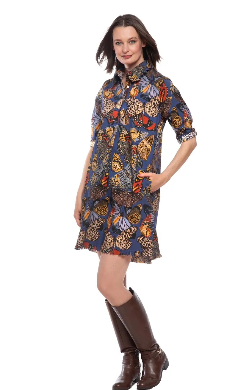 DL Chatham Dress Blue Butterfly (615A-F5002), Size: XS