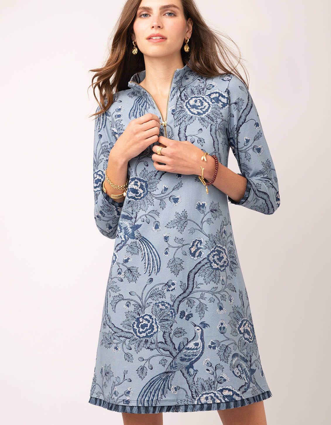 Spartina Nora Fringe Dress (Bird Blue), Size: Small