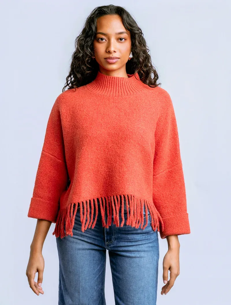 Sachi Aja Sweater (M6423), Color: Tangerine