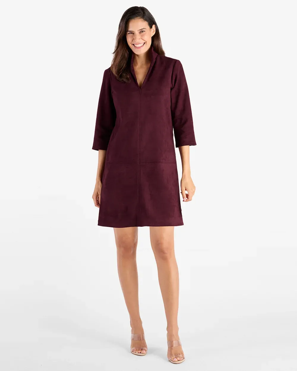 Jude Connally Callie faux Suede Dress (208084) Merlot