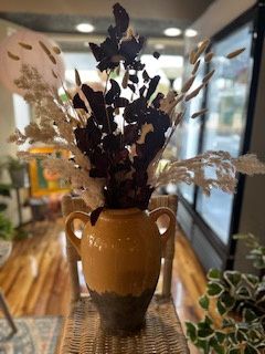 Beige and Grey Double Handle Vase Large
