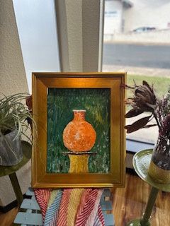 Vas Orange en Vert Painting