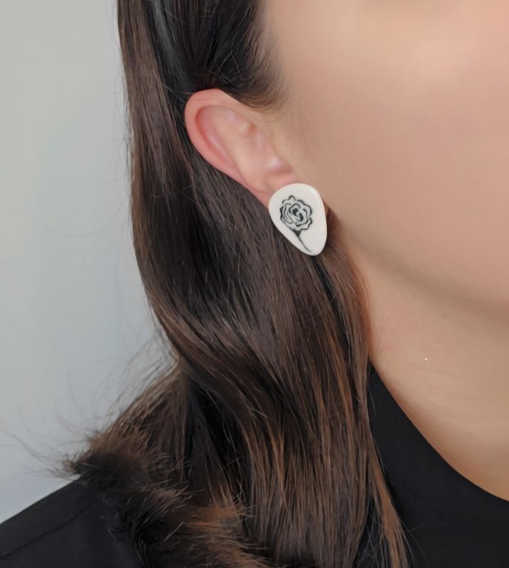 Pendientes Flor Negra