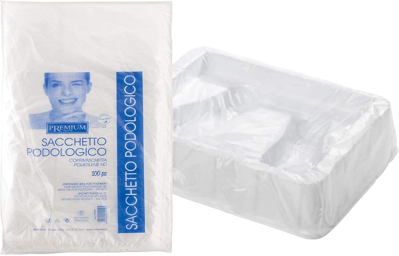 SACCHETTO PEDILUVIO COPRI VASCHETTA polietilene  hd 100 pz