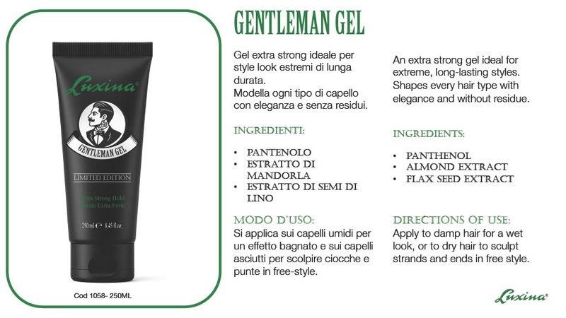 EDELSTEIN LUXINA GENTLEMAN GEL tubo 250 ml Extra Forte